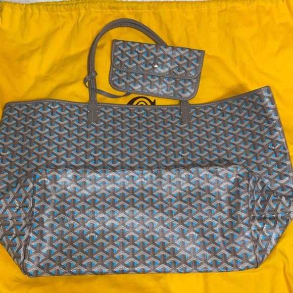 NEW GOYARD LIMITED EDITION Saint Louis Claire Voie GM Tote bag Turq/Grege - Picture 7 of 17
